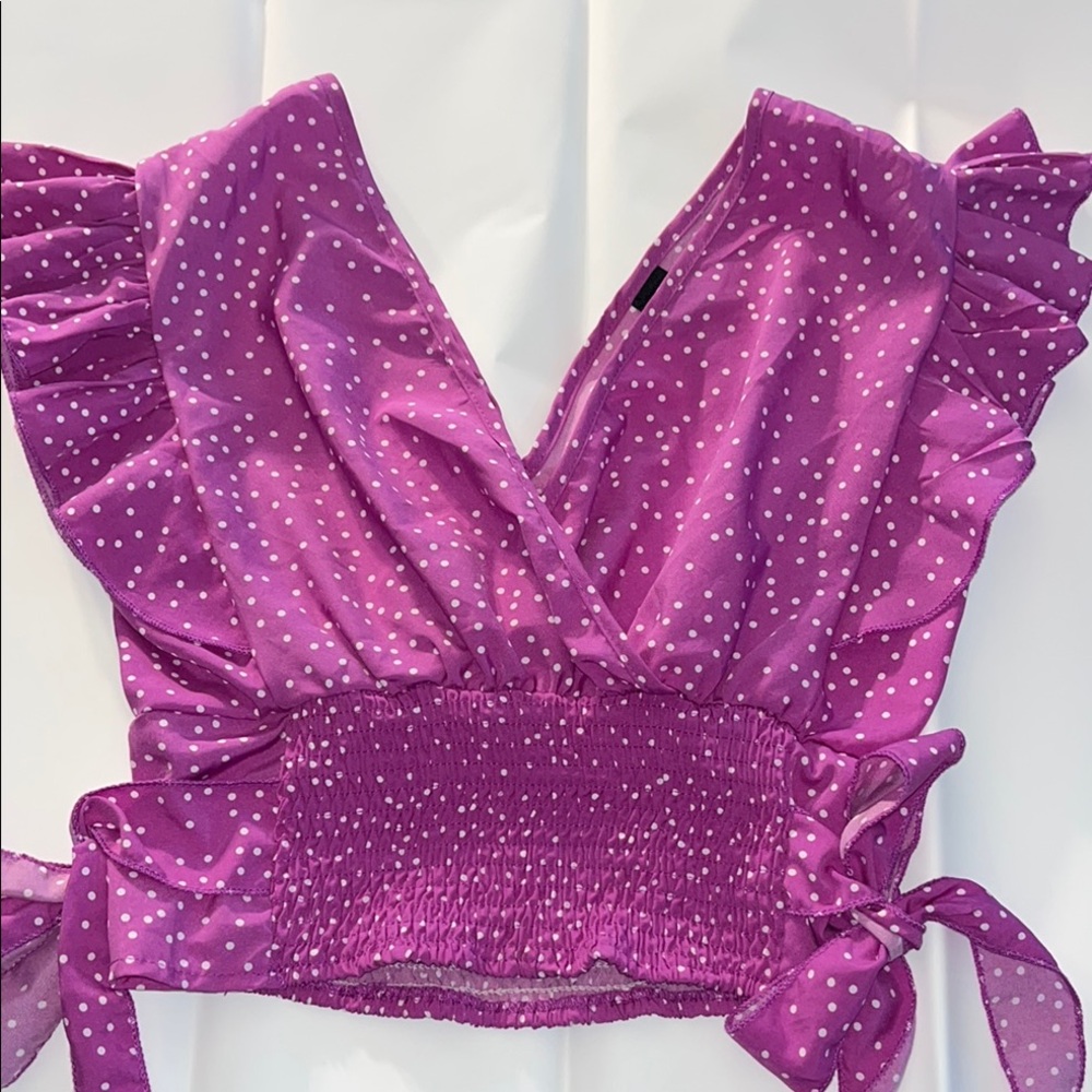 Purple Polka Dot Women's Top